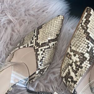 Snake Pattern Low Heels - Zara